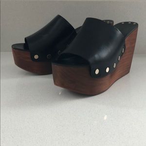 ZARA! Chunky wood platforms!  Sz 39 🌳 👠